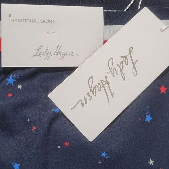 Lady Hagen Golf Skort Womens Size Small UPF 50 Stars Patriotic Pull On Skirt NEW - Picture 11 of 13